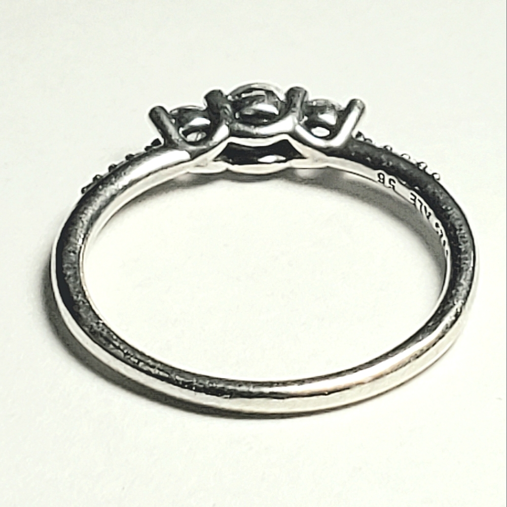 Authentic NEW Pandora Clear Three Stone Ring S925ALE - Picture 8 of 9